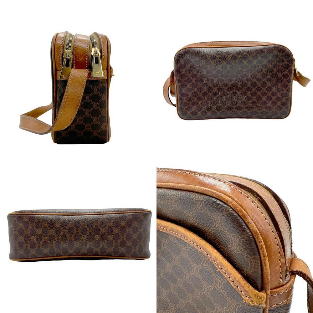 Celine Coated Canvas Macadam Shoulder Bag Brown - Picture 1 of 4